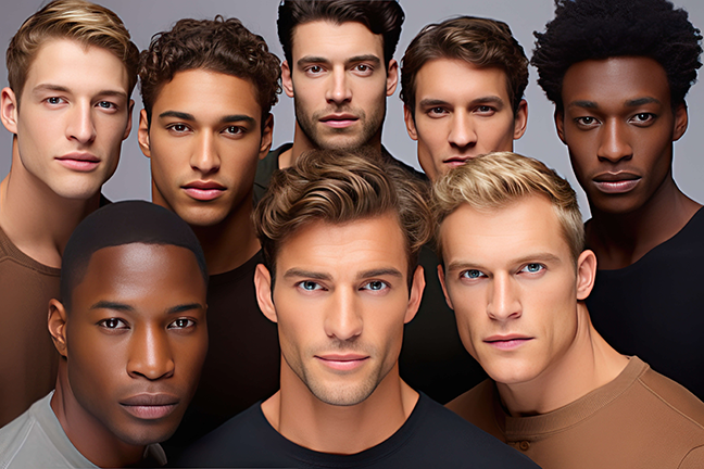 Collage of diverse men's headshot portraits